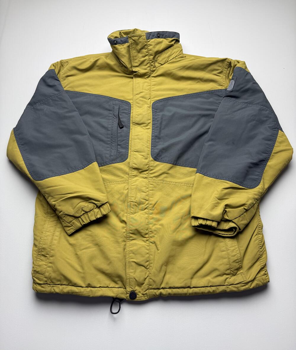 Burton Toast Jacket Mens Medium Yellow Gray Insulated Ski Snowboard Colorblock